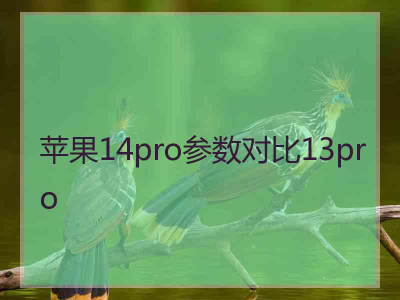 苹果14pro参数对比13pro