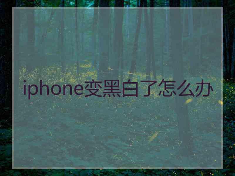 iphone变黑白了怎么办