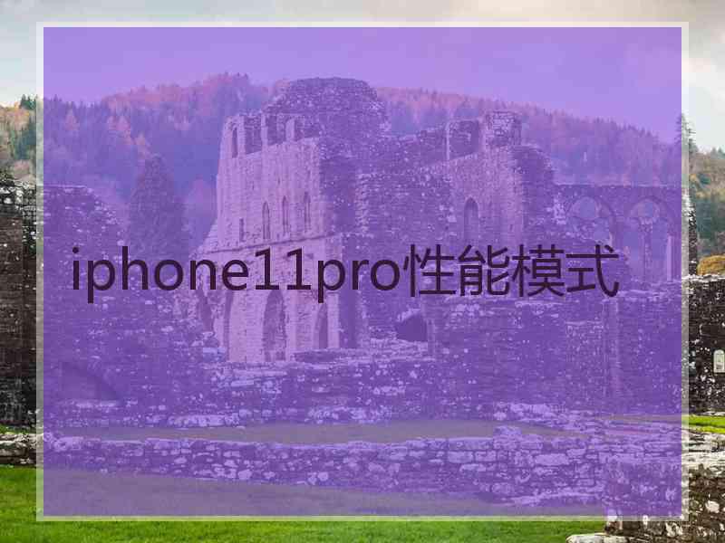 iphone11pro性能模式