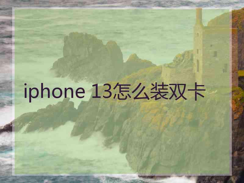 iphone 13怎么装双卡