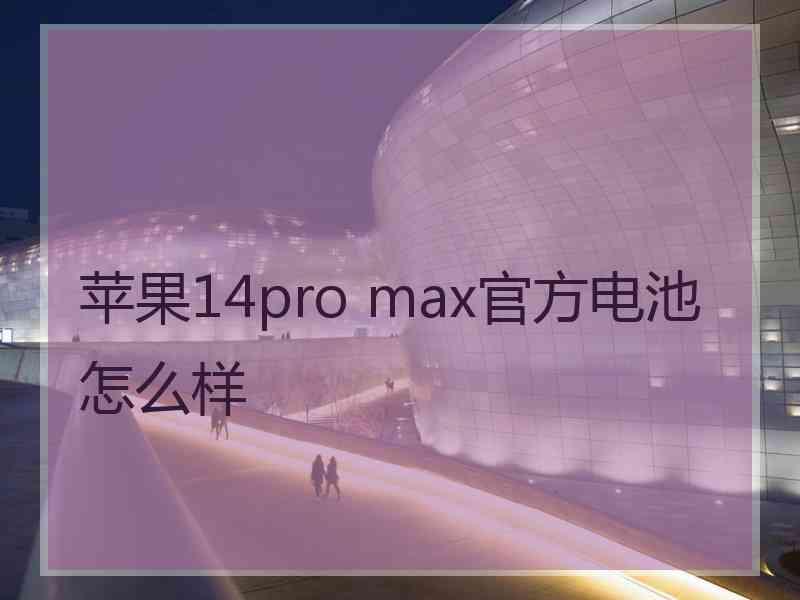 苹果14pro max官方电池怎么样