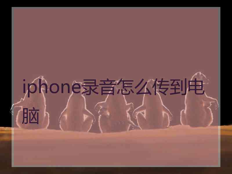 iphone录音怎么传到电脑