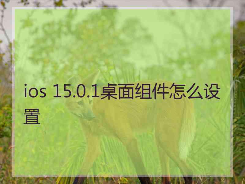 ios 15.0.1桌面组件怎么设置