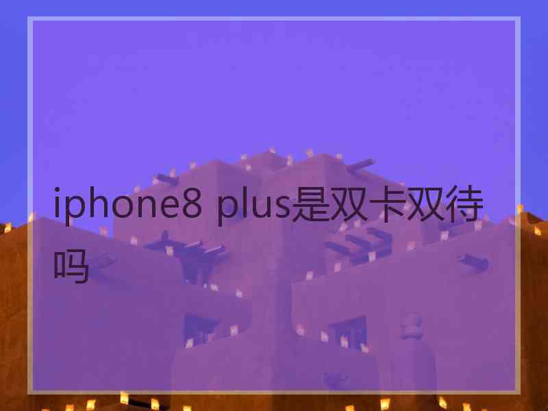 iphone8 plus是双卡双待吗