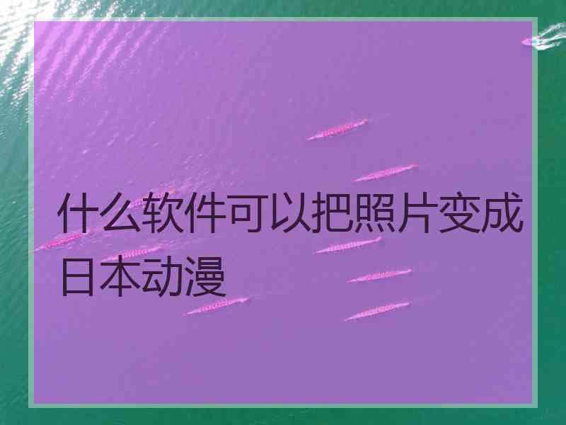 什么软件可以把照片变成日本动漫