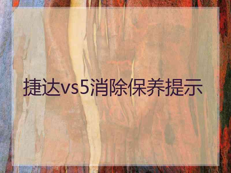 捷达vs5消除保养提示