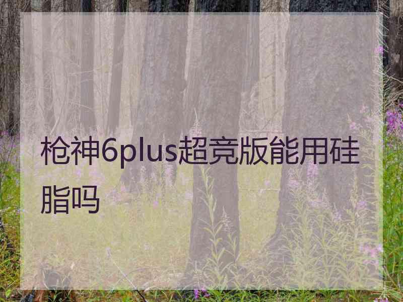 枪神6plus超竞版能用硅脂吗