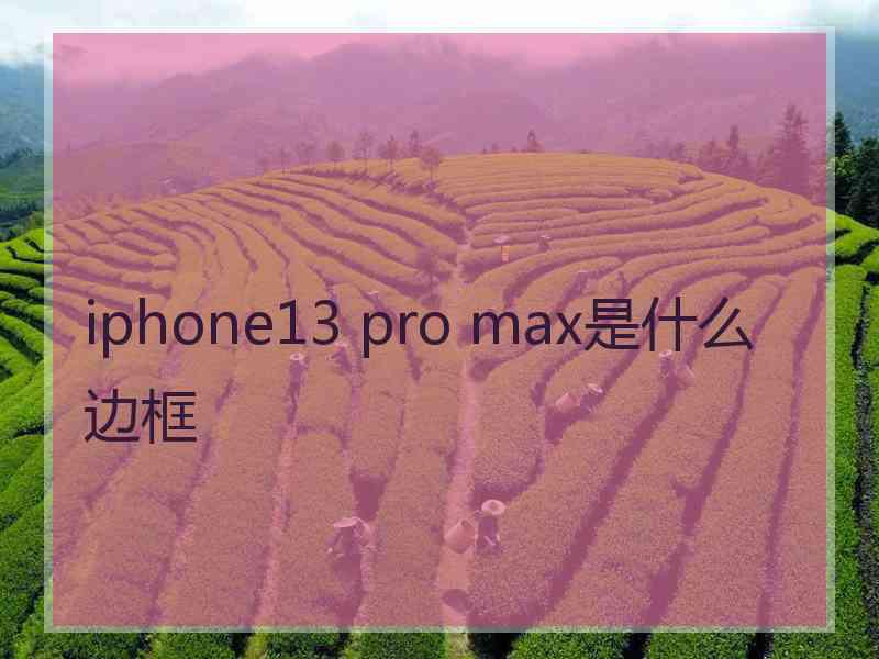 iphone13 pro max是什么边框