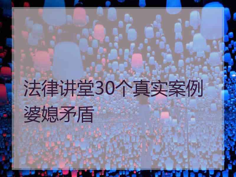 法律讲堂30个真实案例婆媳矛盾