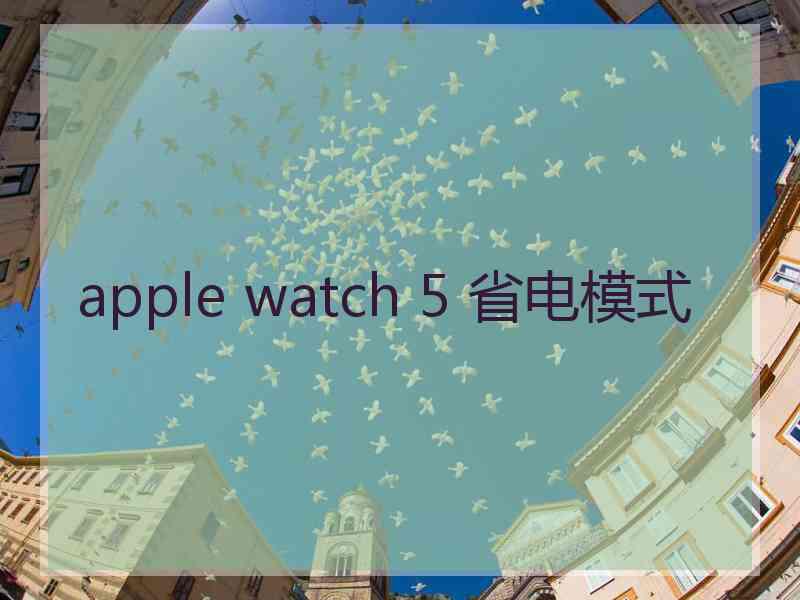 apple watch 5 省电模式