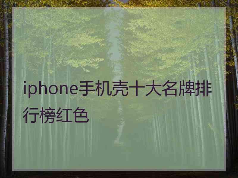 iphone手机壳十大名牌排行榜红色