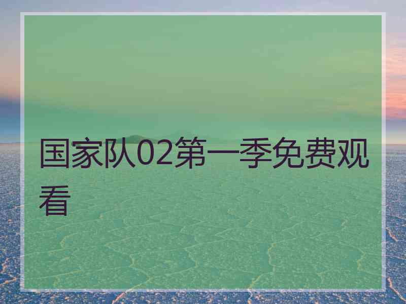 国家队02第一季免费观看