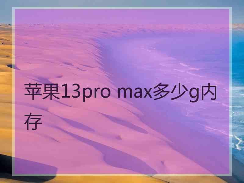 苹果13pro max多少g内存