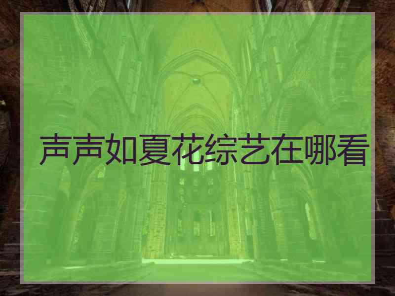 声声如夏花综艺在哪看