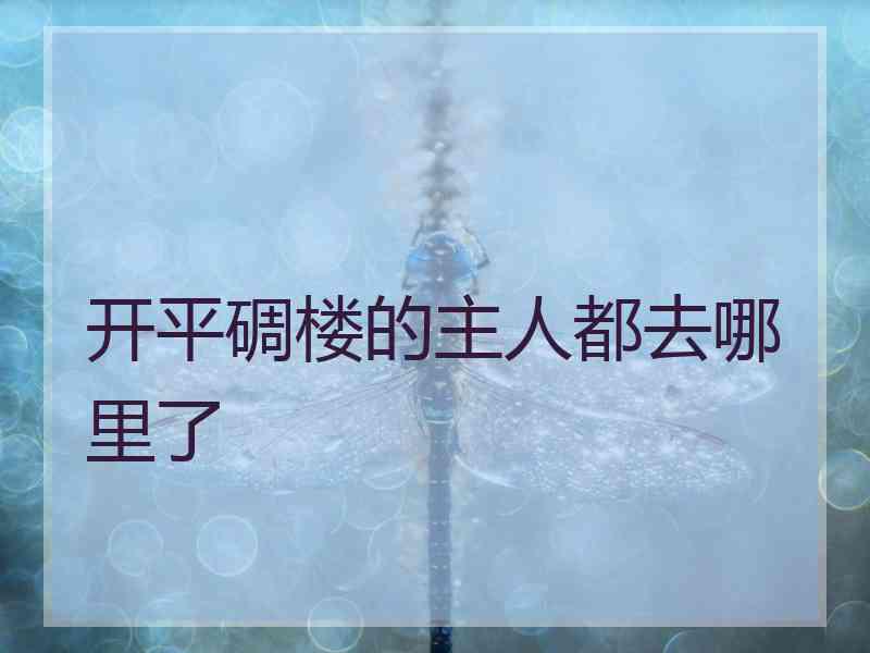 开平碉楼的主人都去哪里了