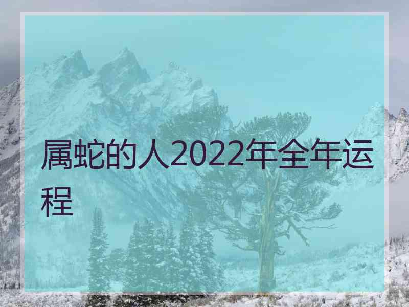 属蛇的人2022年全年运程