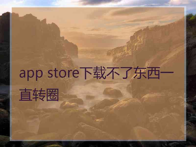 app store下载不了东西一直转圈