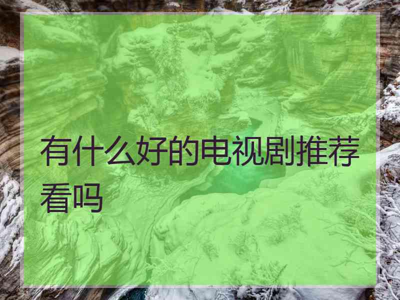 有什么好的电视剧推荐看吗