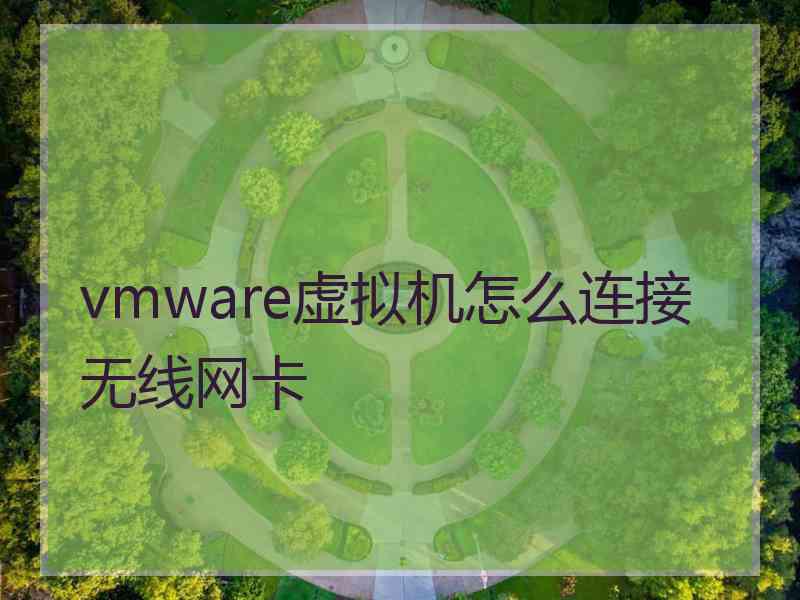 vmware虚拟机怎么连接无线网卡