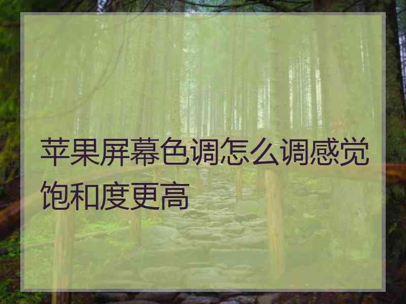 苹果屏幕色调怎么调感觉饱和度更高