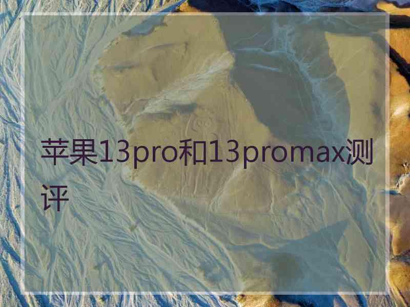 苹果13pro和13promax测评