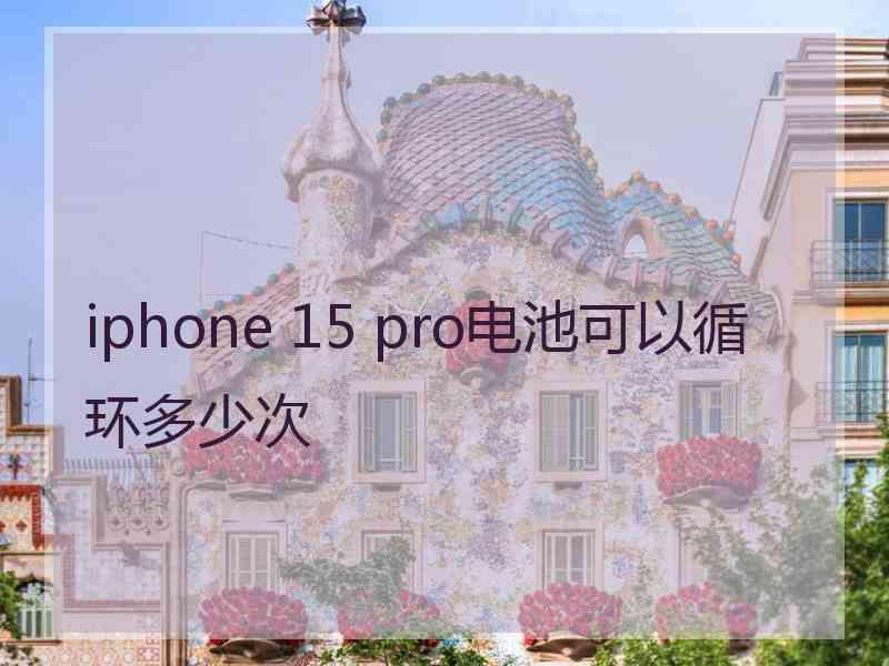 iphone 15 pro电池可以循环多少次