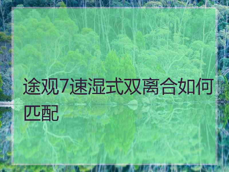 途观7速湿式双离合如何匹配