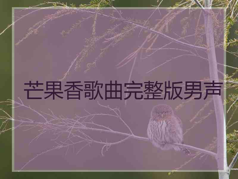 芒果香歌曲完整版男声