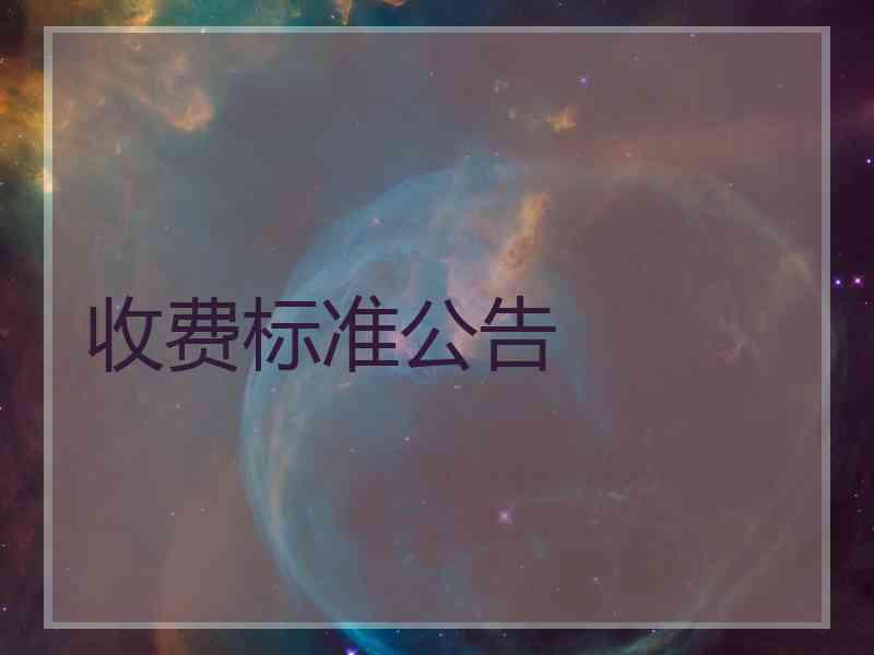 收费标准公告