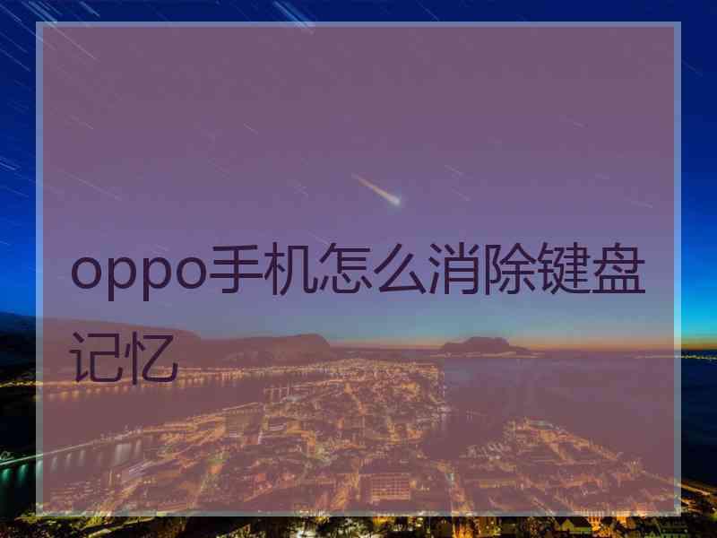 oppo手机怎么消除键盘记忆