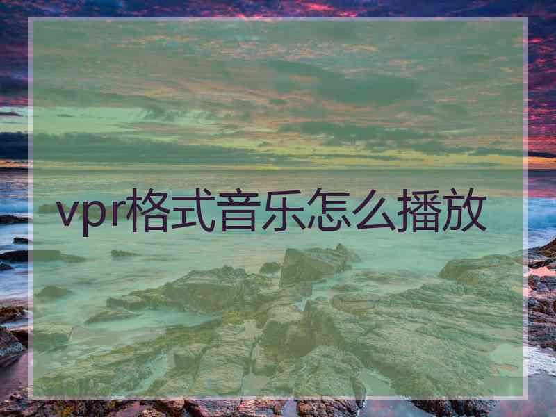 vpr格式音乐怎么播放