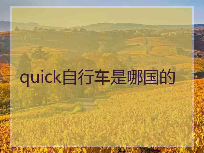 quick自行车是哪国的