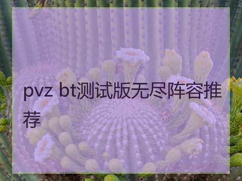 pvz bt测试版无尽阵容推荐