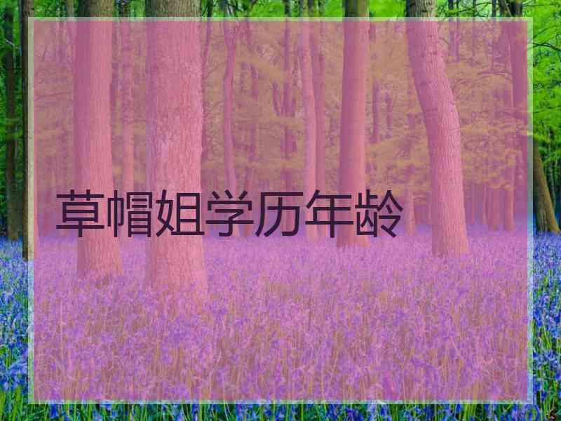 草帽姐学历年龄