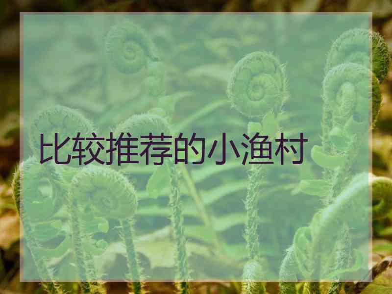 比较推荐的小渔村