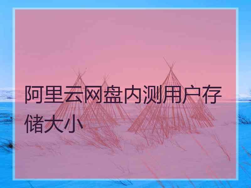 阿里云网盘内测用户存储大小