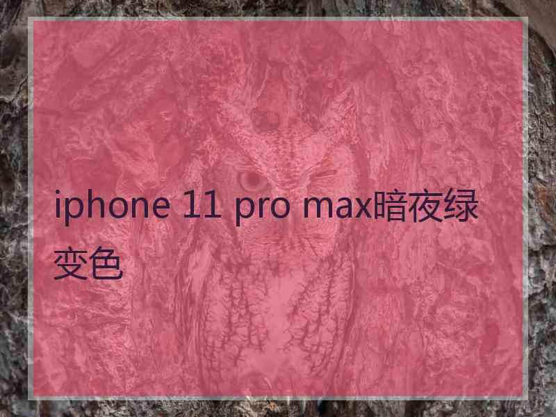 iphone 11 pro max暗夜绿变色