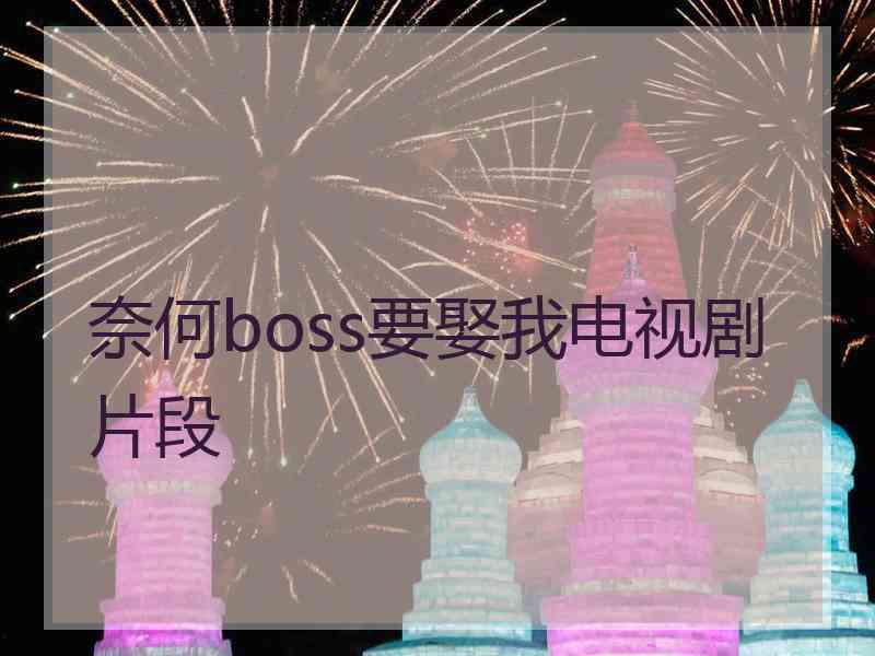 奈何boss要娶我电视剧片段