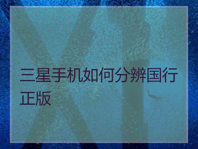 三星手机如何分辨国行正版