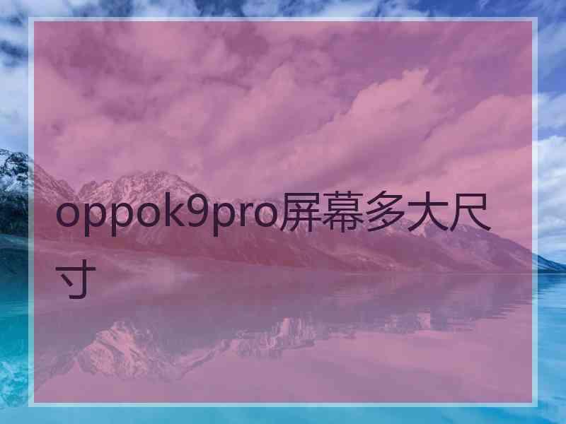 oppok9pro屏幕多大尺寸