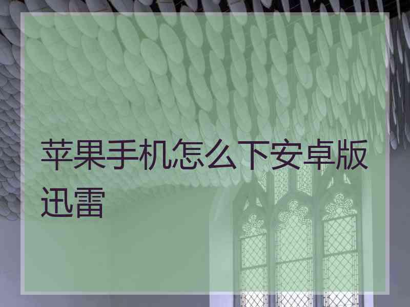 苹果手机怎么下安卓版迅雷