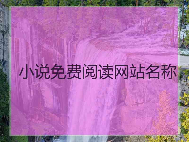 小说免费阅读网站名称