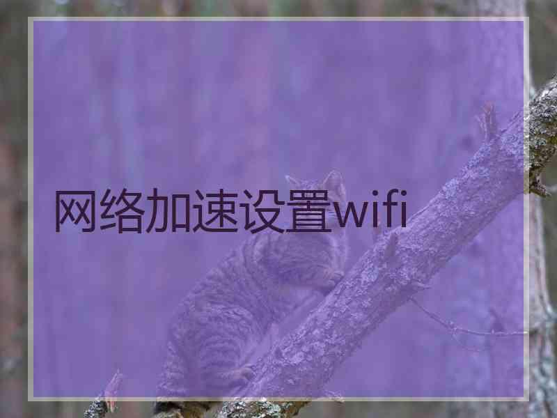 网络加速设置wifi