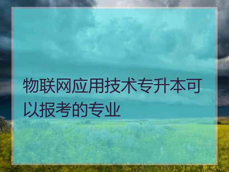 物联网应用技术专升本可以报考的专业