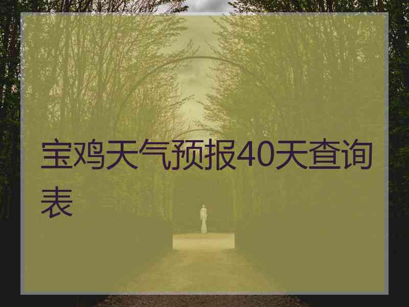 宝鸡天气预报40天查询表