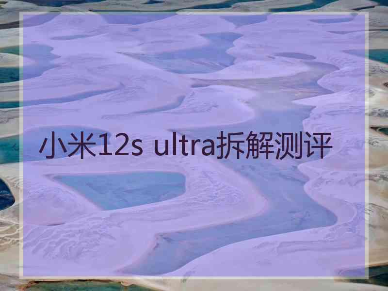 小米12s ultra拆解测评