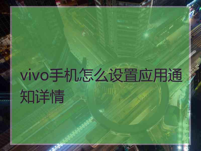 vivo手机怎么设置应用通知详情