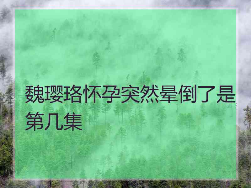 魏璎珞怀孕突然晕倒了是第几集