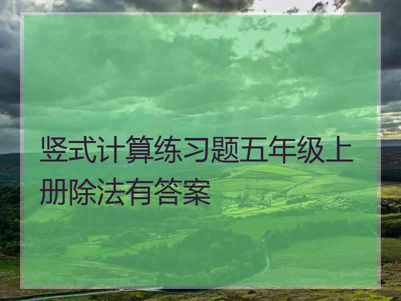 竖式计算练习题五年级上册除法有答案