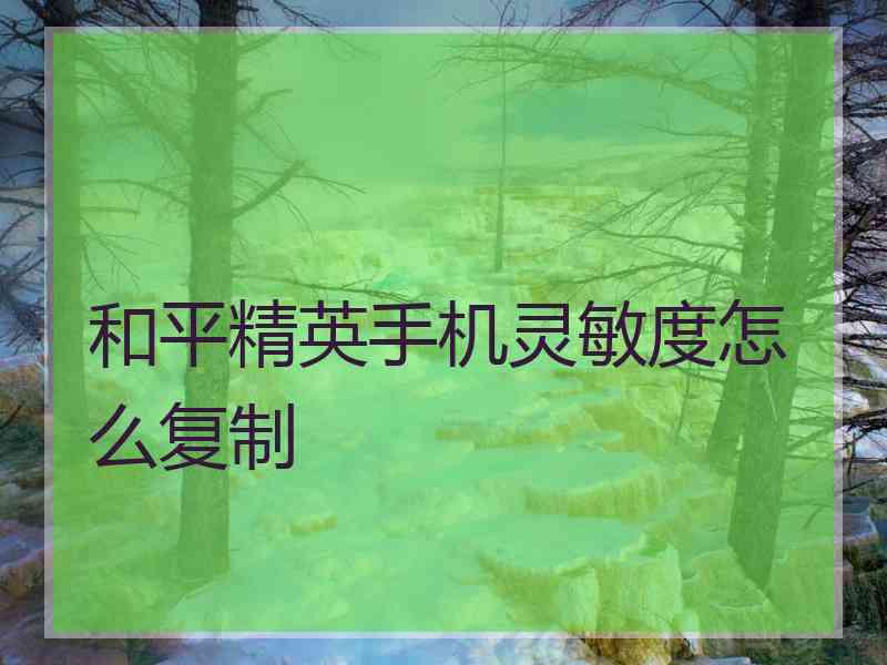 和平精英手机灵敏度怎么复制